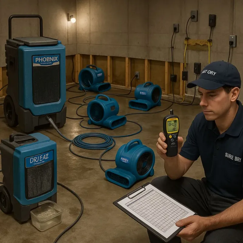 Structural Drying and Dehumidification process in West Point, VA